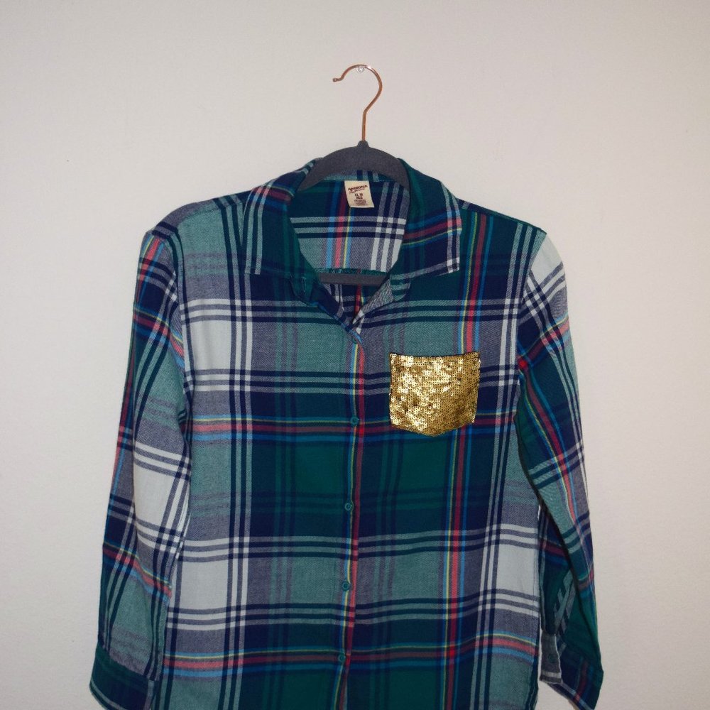 Girl's Arizona Jeans Plaid/Flannel Top